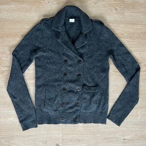 Jcrew Charcoal Double-Breasted Cardigan XSmall